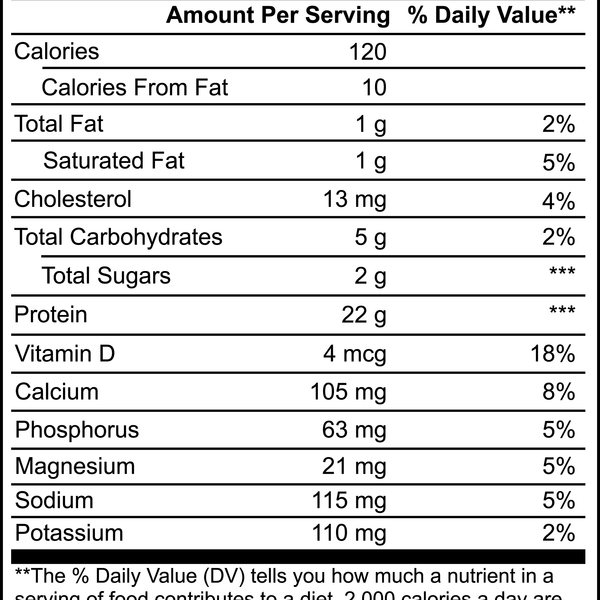 Supplement facts label for whey protein isolate vanilla powder by Revita Genix Labs with nutrition details and ingredients